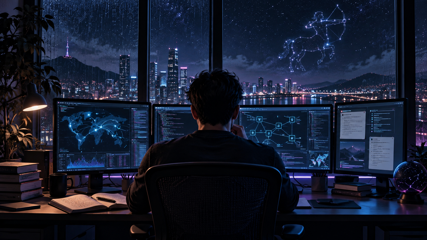 A security researcher beginning the CPTS preparation journey at a night-time workstation.